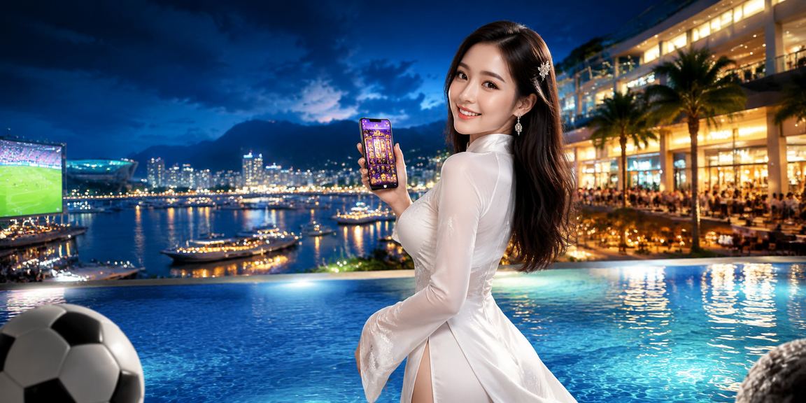 Người phụ nữ mặc áo dài tại Nha Trang thư giãn với slot game trực tuyến trên điện thoại