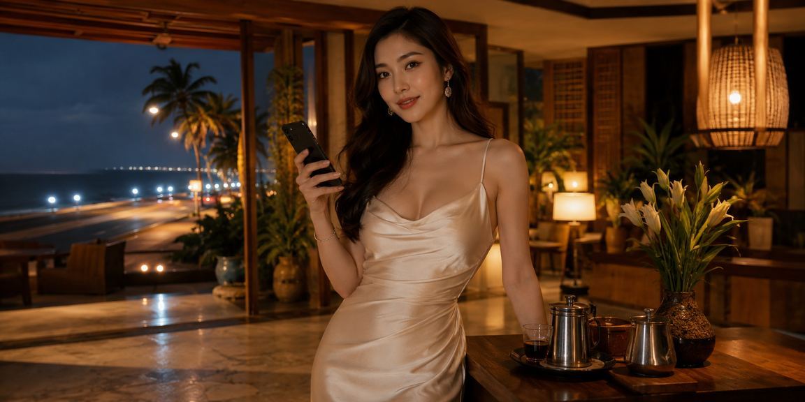 Người dùng xem kèo thể thao và đặt cược tại Phan Thiết bên ly cà phê buổi sáng